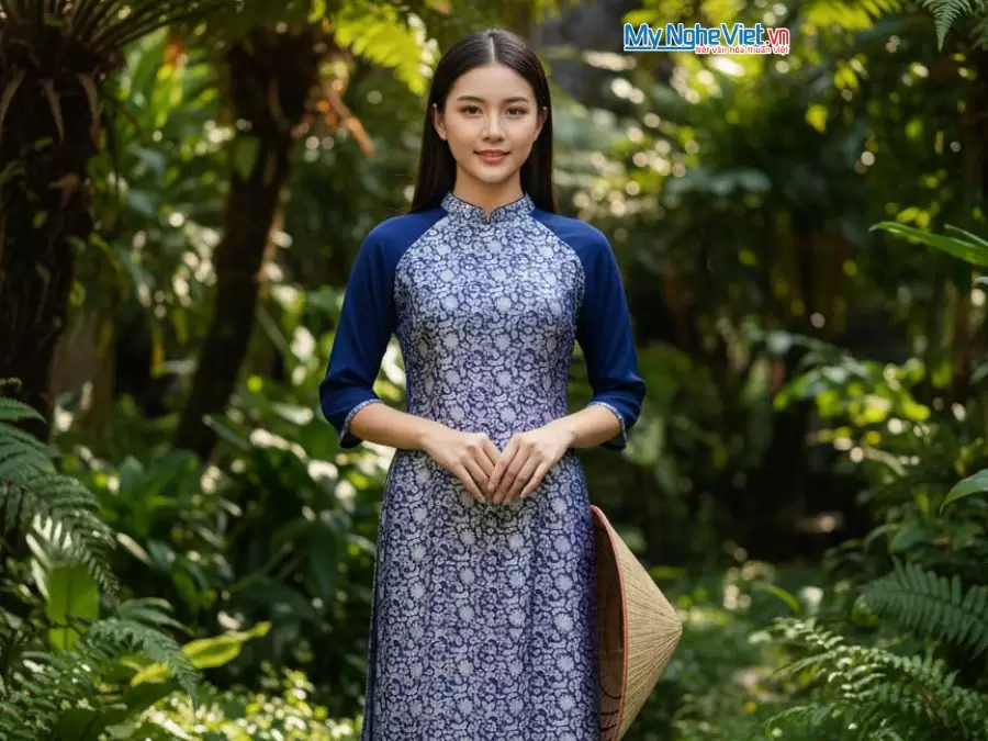 Áo dài lụa cách tân màu xám