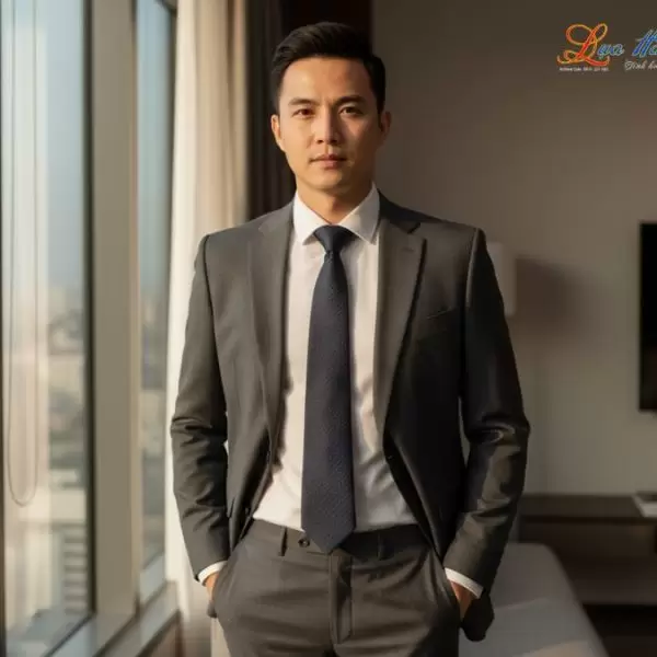 Cà vạt lụa tơ tằm họa tiết chấm bi đen