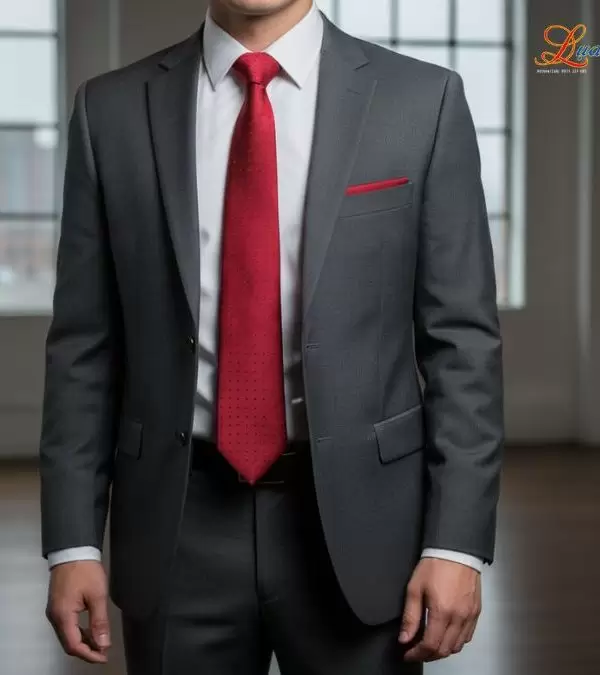 Cà vạt lụa tơ tằm họa tiết chấm bi đỏ