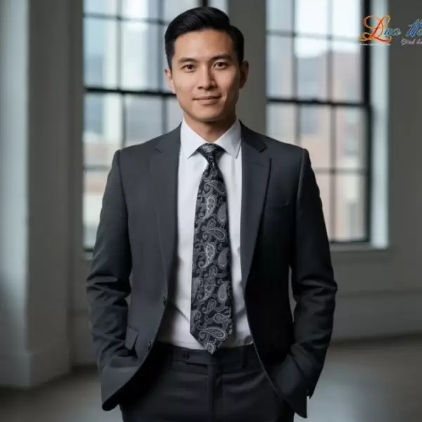 Cà vạt lụa tơ tằm họa tiết đuôi công đen