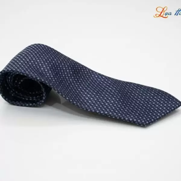 Cà vạt lụa tơ tằm họa tiết ô vuông xám