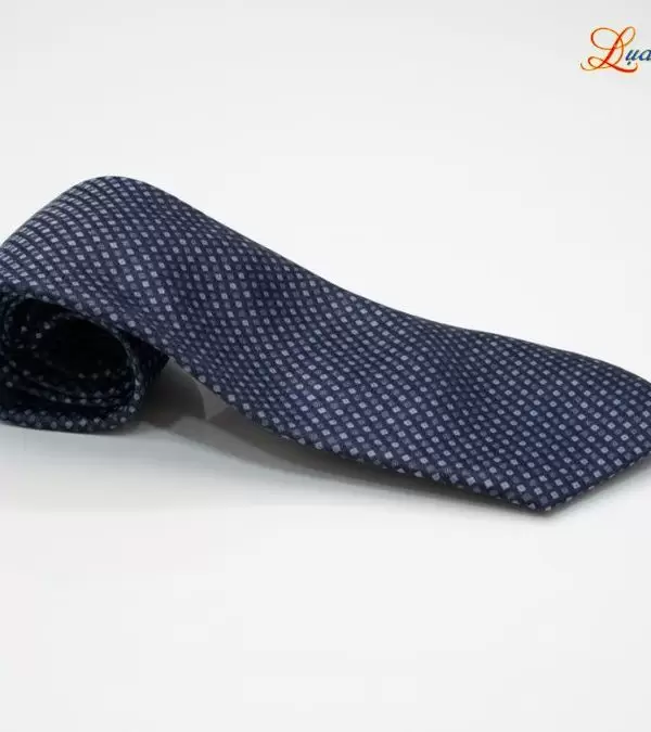 Cà vạt lụa tơ tằm họa tiết ô vuông xám