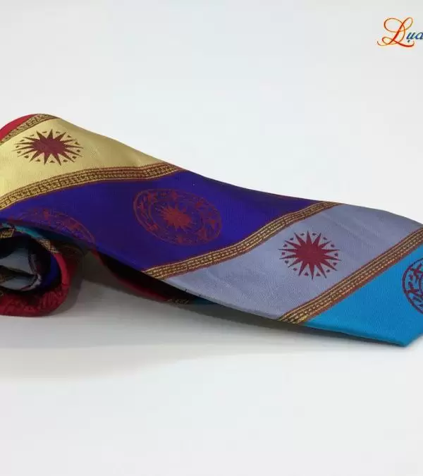 Cà vạt lụa tơ tằm họa tiết trống đồng