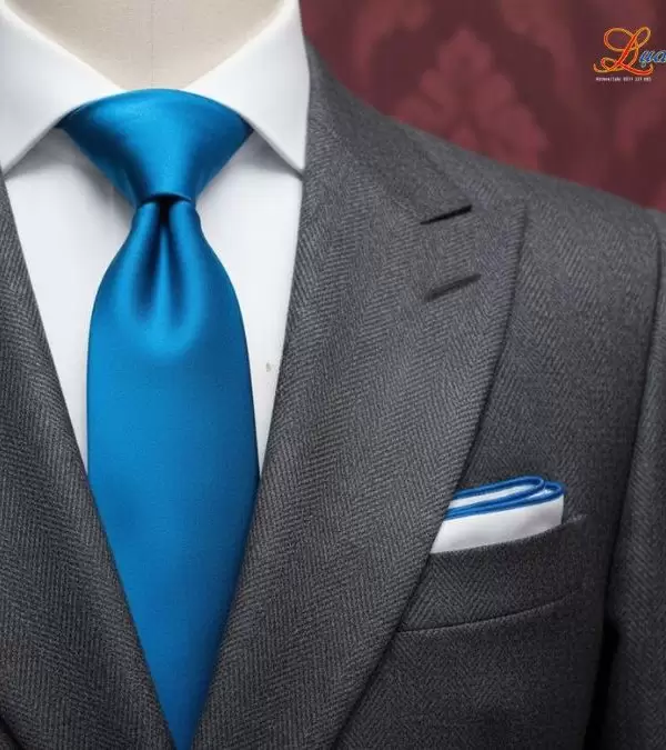 Cà vạt lụa tơ tằm trơn màu xanh dương