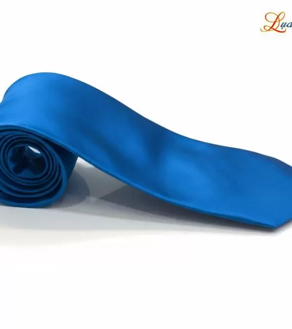 Cà vạt lụa tơ tằm trơn màu xanh dương