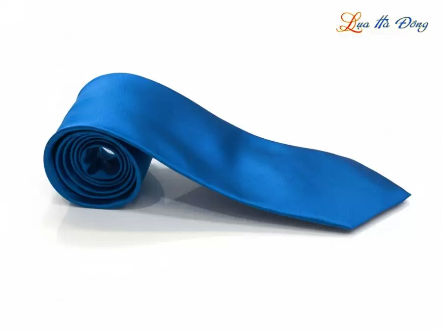 Cà vạt lụa tơ tằm trơn màu xanh dương