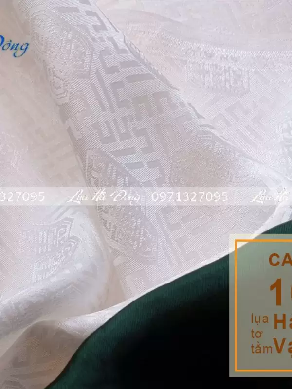 Bộ Áo Dài Lụa Hà Đông Họa Tiết 70% tơ tằm (Áo 2.5m + Quần 2,3m) MNV-LNL25