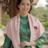 Khăn lụa tơ tằm thêu tay bông hoa
