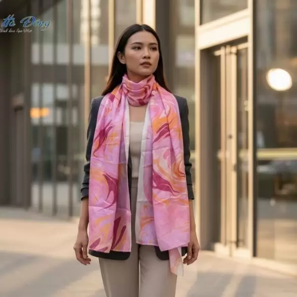 Khăn Lụa Tơ Tằm Thủy Ấn