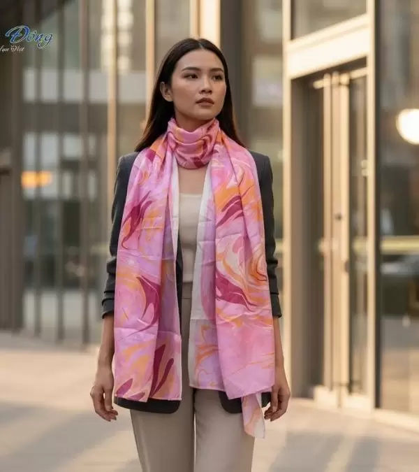 Khăn Lụa Tơ Tằm Thủy Ấn