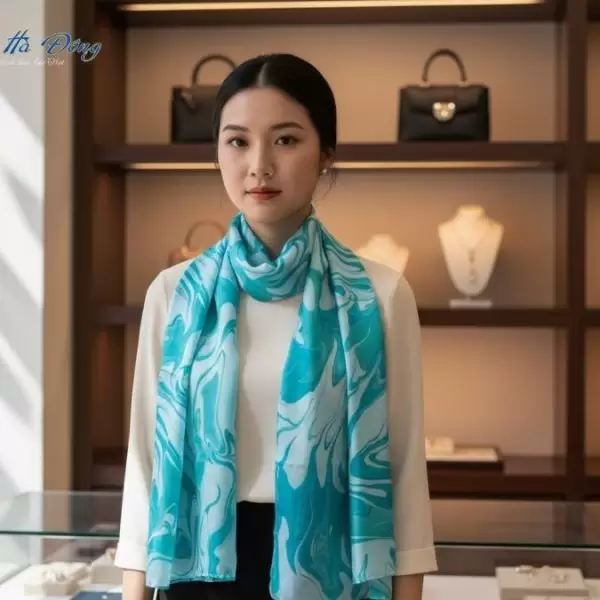 Khăn Lụa Tơ Tằm Thủy Ấn