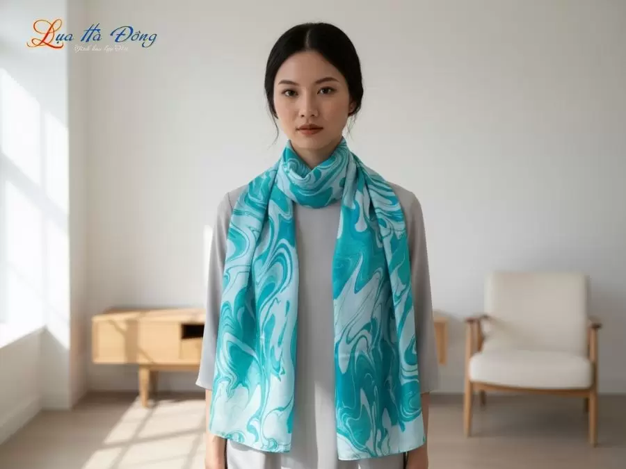 Khăn Lụa Tơ Tằm Thủy Ấn