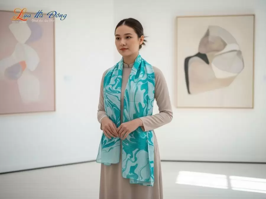 Khăn Lụa Tơ Tằm Thủy Ấn