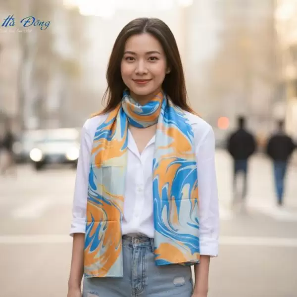 Khăn Lụa Tơ Tằm Thủy Ấn