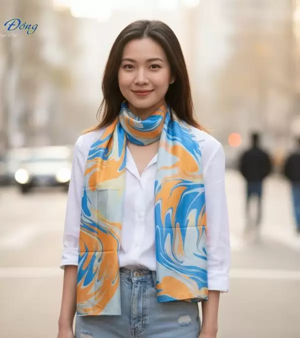 Khăn Lụa Tơ Tằm Thủy Ấn