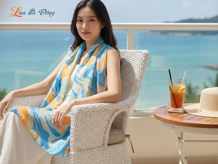 Khăn Lụa Tơ Tằm Thủy Ấn