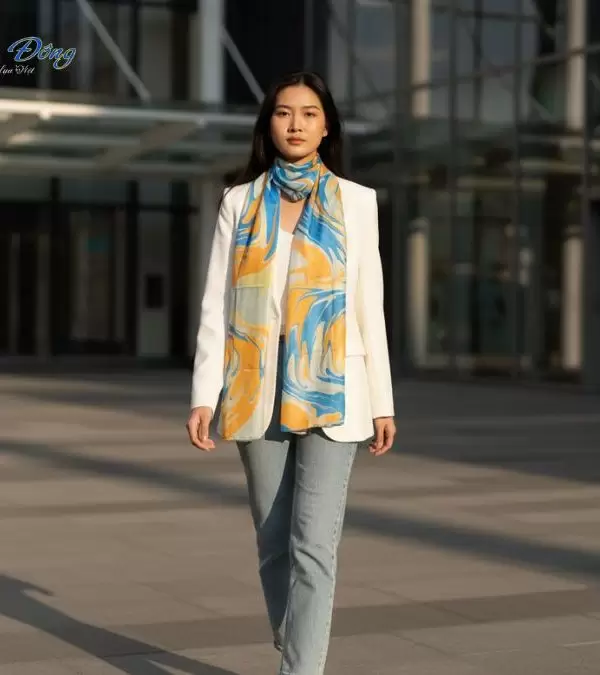 Khăn Lụa Tơ Tằm Thủy Ấn