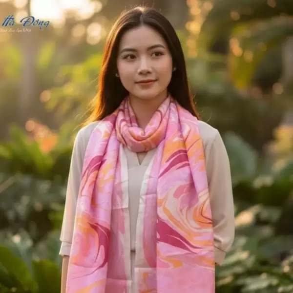 Khăn Lụa Tơ Tằm Thủy Ấn
