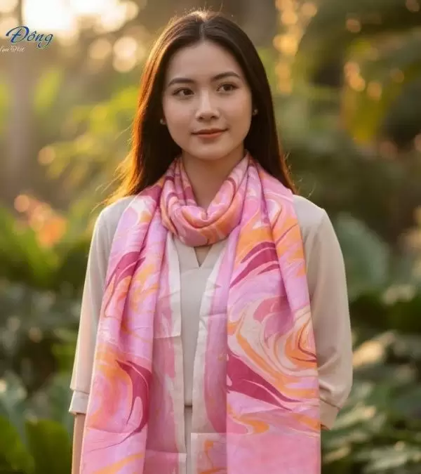 Khăn Lụa Tơ Tằm Thủy Ấn
