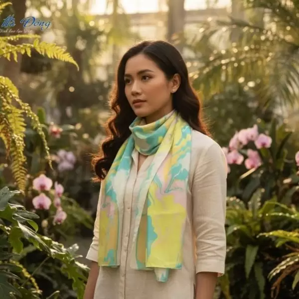 Khăn Lụa Tơ Tằm Thủy Ấn