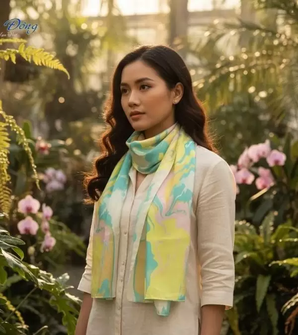 Khăn Lụa Tơ Tằm Thủy Ấn