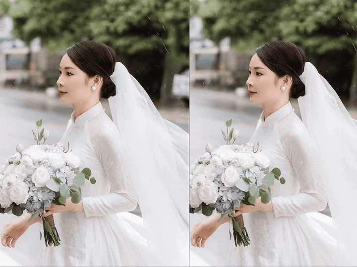 Vải Áo Cưới Lụa Hà Đông Hoa Cúc Trắng 70% tơ tằm MNV-LHD17