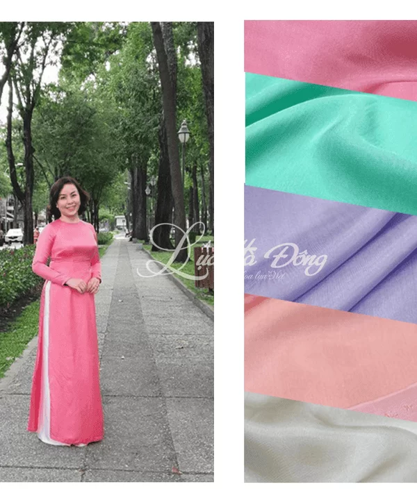 Áo Dài Satin Trơn 70% tơ tằm