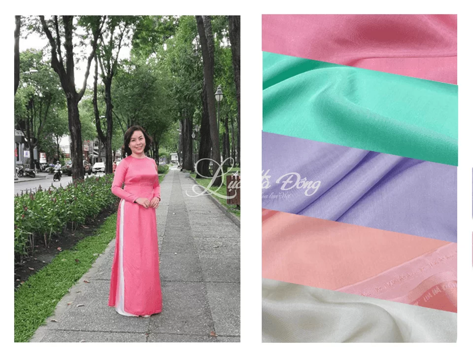 Áo Dài Satin Trơn 70% tơ tằm