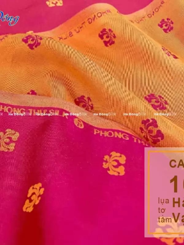 Vải Lụa Hà Đông Hồng Cam Sen (Áo 3.7m + Quần 2.3m) MNV-SHSN317