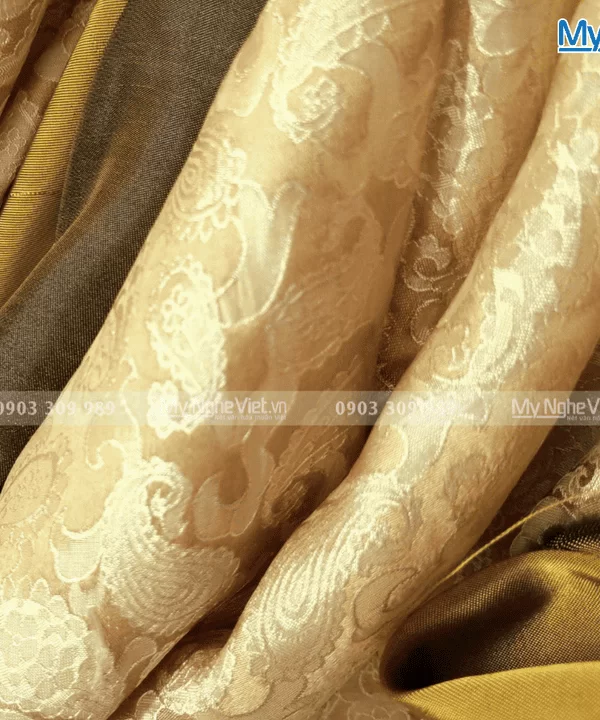 Alternative view of Vải Áo Dài Lụa Hà Đông Họa Tiết Đuôi Công 70% tơ tằm MNV-LNL122