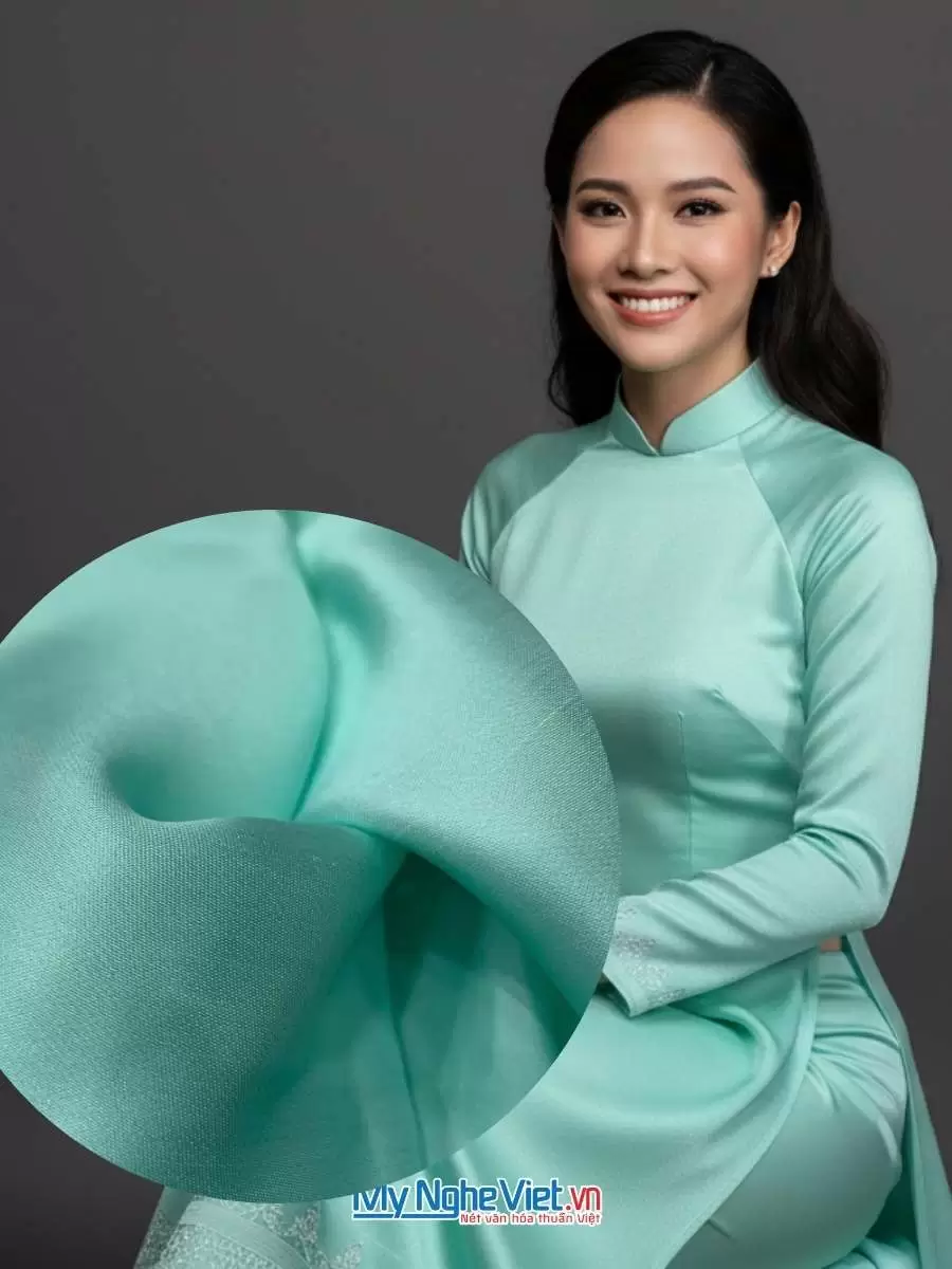 Vải lụa satin 2 da xanh- xanh dương 6m LPTST10