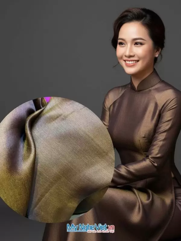Vải lụa satin trơn nâu 2.3m khổ 90cm