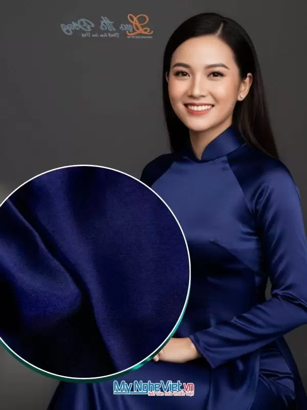Vải lụa satin trơn tím than 3.7m khổ 90 MNV-LTA37/3