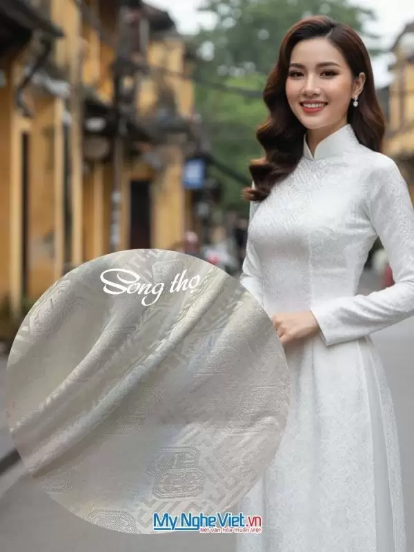 Vải Áo Lụa Hà Đông Song Thọ Trắng 3.7m MNV-LNL130-6