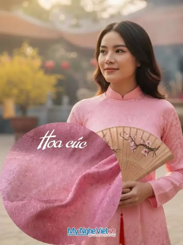 Vải Lụa HĐ Cúc Hồng 3.7m MNV-LHD37/34