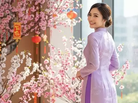 Vải lụa HĐ cá chép hoa sen 100% silk tím hoa cà 1m2 2m7 LNL27/2 - Ảnh 3