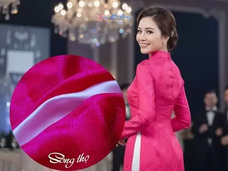 Vải Áo Lụa Hà Đông Song Thọ Hồng Sen 3.7m MNV-LNL130-4
