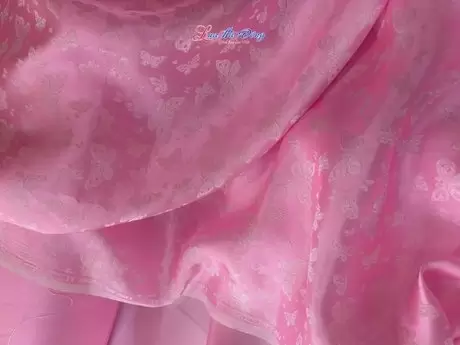Alternative view of Vải lụa HĐ bươm bướm hồng phấn 3.7m MNV-LHD40