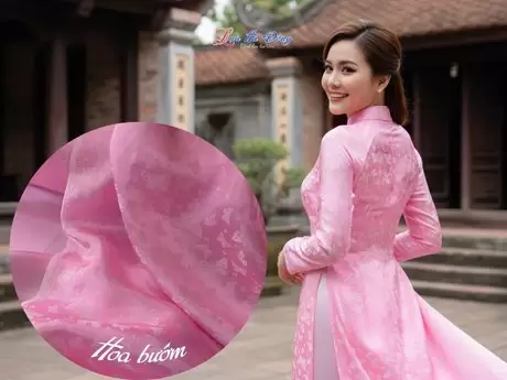 Vải lụa HĐ bươm bướm hồng phấn 3.7m MNV-LHD40