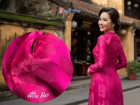 Vải Lụa HĐ hoa bèo hồng 1m2 2m7 MNV-LNL27/3