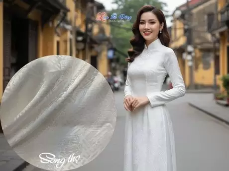 Vải Áo Lụa Hà Đông Song Thọ Trắng 3.7m MNV-LNL130-6