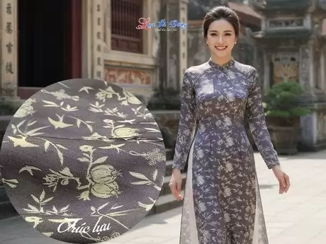 Vải lụa HĐ lựu trúc tơ tằm se không phai xám tím 3.7m LNL37/4