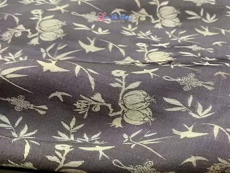 Alternative view of Vải lụa HĐ lựu trúc tơ tằm se không phai xám tím 3.7m LNL37/4