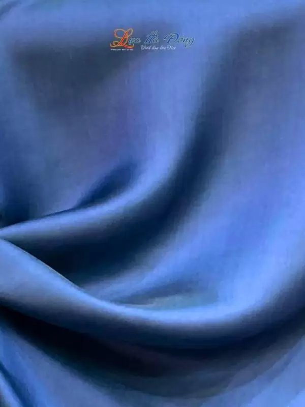 Vải lụa satin trơn xanh tím than 2.3m khổ 90cm