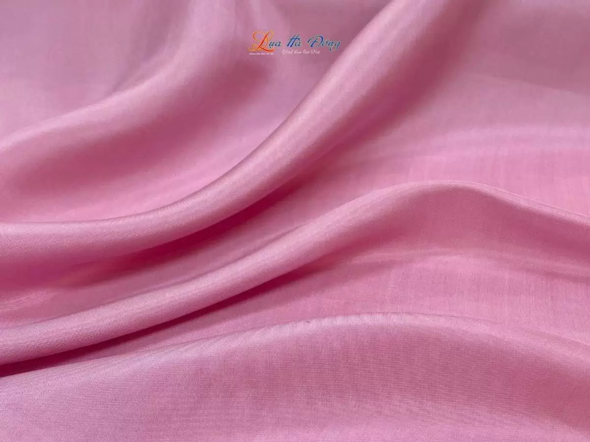 Vải lụa satin trơn hồng phấn 2.3m khổ 90 MNV-LNL6/1