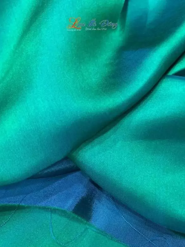 Vải lụa satin trơn xanh cổ vịt 6m khổ 90 MNV-LTA6/2