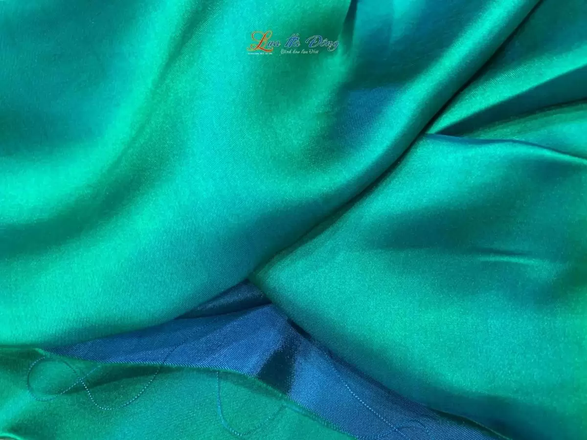 Vải lụa satin trơn xanh cổ vịt 6m khổ 90 MNV-LTA6/2