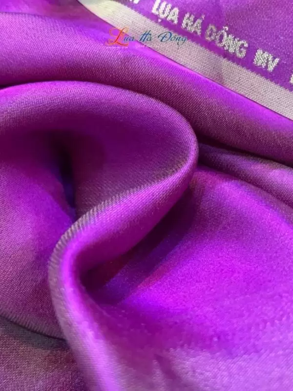 Vải lụa satin trơn tím hồng 6m khổ 90 MNV-LNL6/2