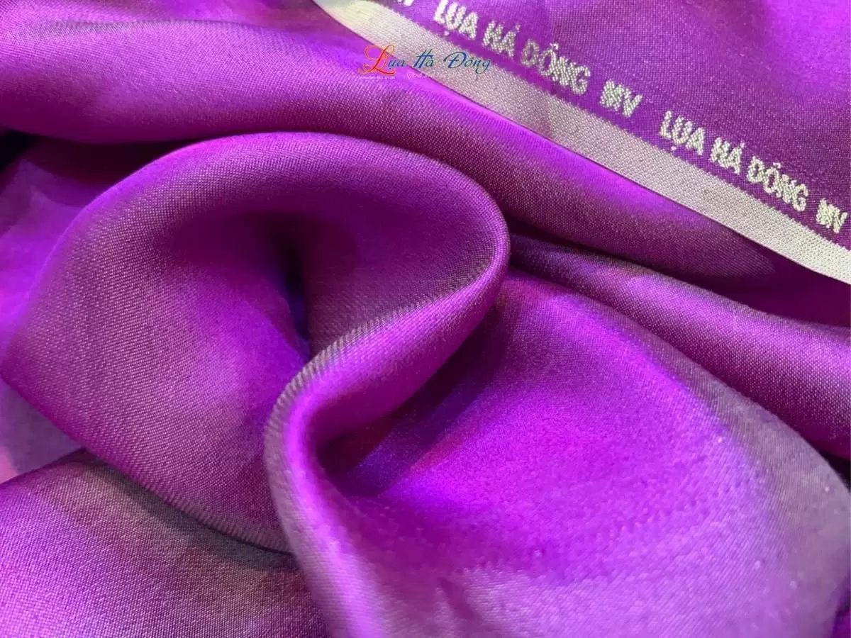 Vải lụa satin trơn tím hồng 6m khổ 90 MNV-LNL6/2