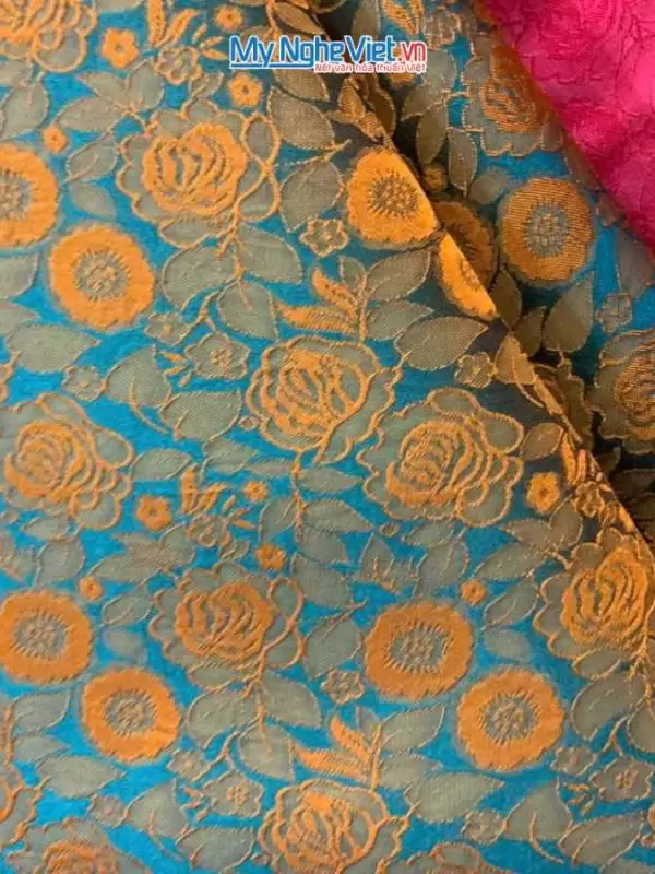 Alternative view of Vải Lụa HĐ Hoa Hồng Nhí xanh đồng 3.7m MNV-LHD37/24